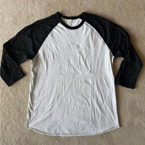 American Apparel Black & White Raglan 3/4 Sleeve Tee